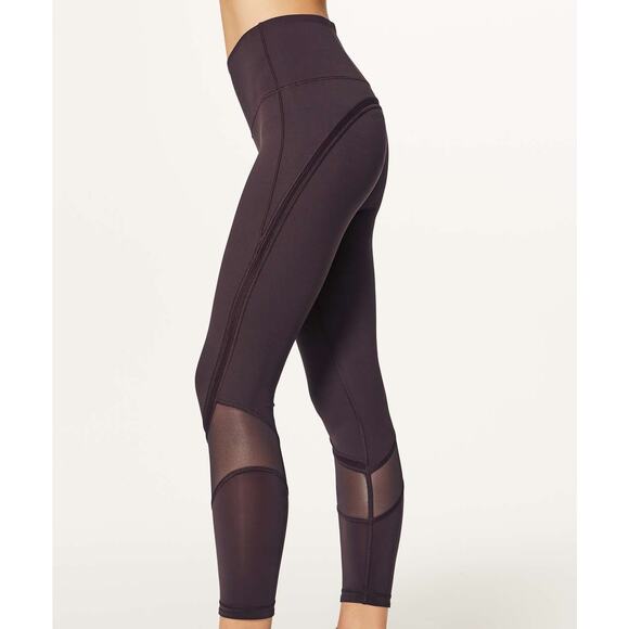 LULULEMON Fresh In Mesh High Rise Tights Leggings Pelt 6 - Picture 2 of 11
